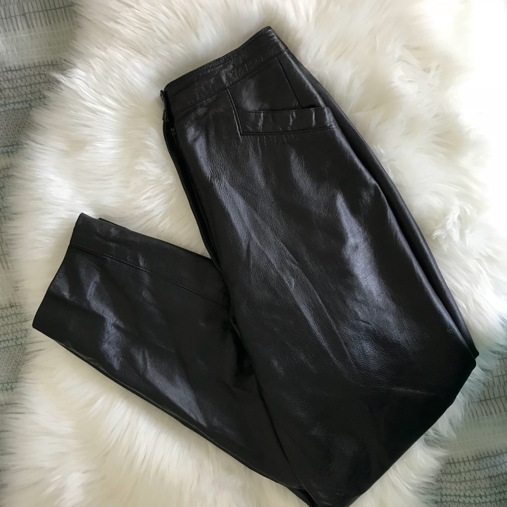 Vakko Vintage High waist leather pants
